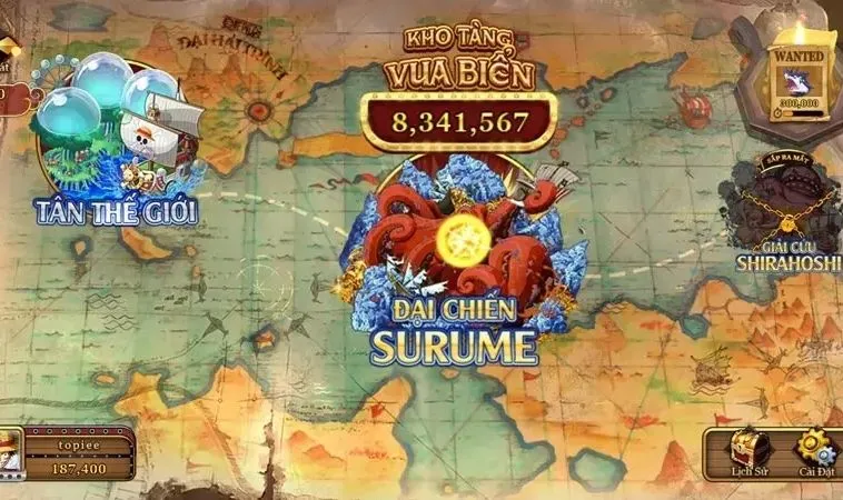 Bản đồ trong game Bắn Cá Đại Hải Trình tại VN88