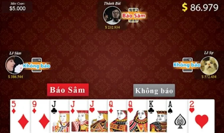 Giao diện chơi game bài Sâm Lốc Tại Nhà Cái VN88