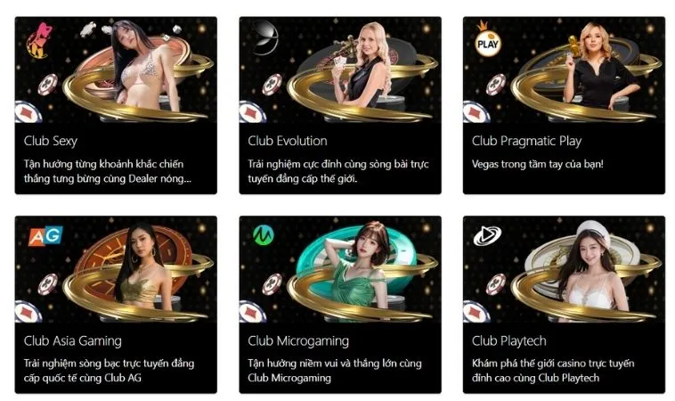 Đa dạng các sảnh casino online uy tín hợp tác với VN88